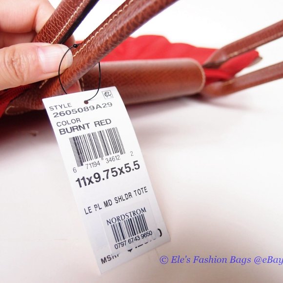 NWT LONGCHAMP Le Pliage Medium/Small Shoulder Tote Burnt Red AUTHENTIC - Picture 14 of 16